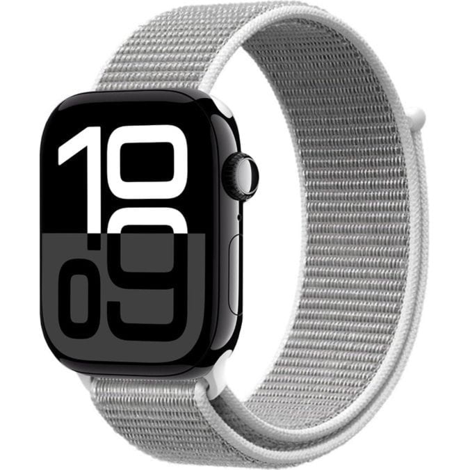 Pasek nylonowy Crong Nylon do Apple Watch 49/46/45/44 mm, biało-szary
