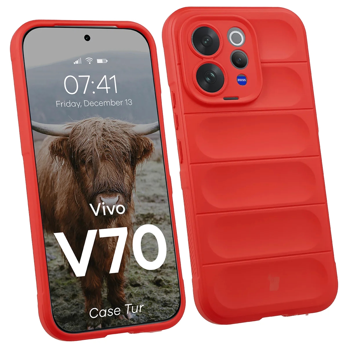 Pancerne etui Bizon Case Tur do Vivo V70 5G, czerwone