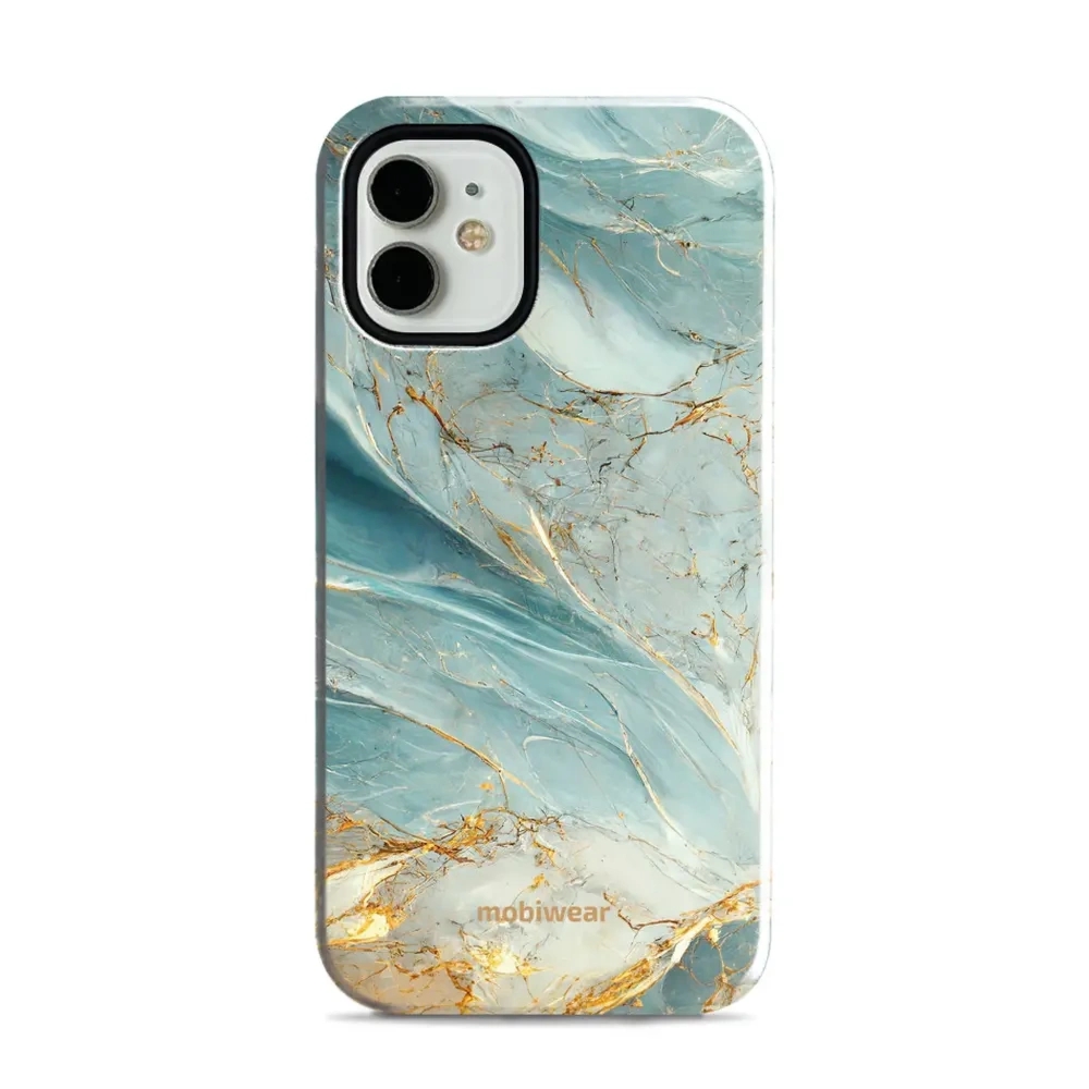 Etui ochronne do iPhone 12 Mini, Mobiwear Elite Pro, żyła lazuru