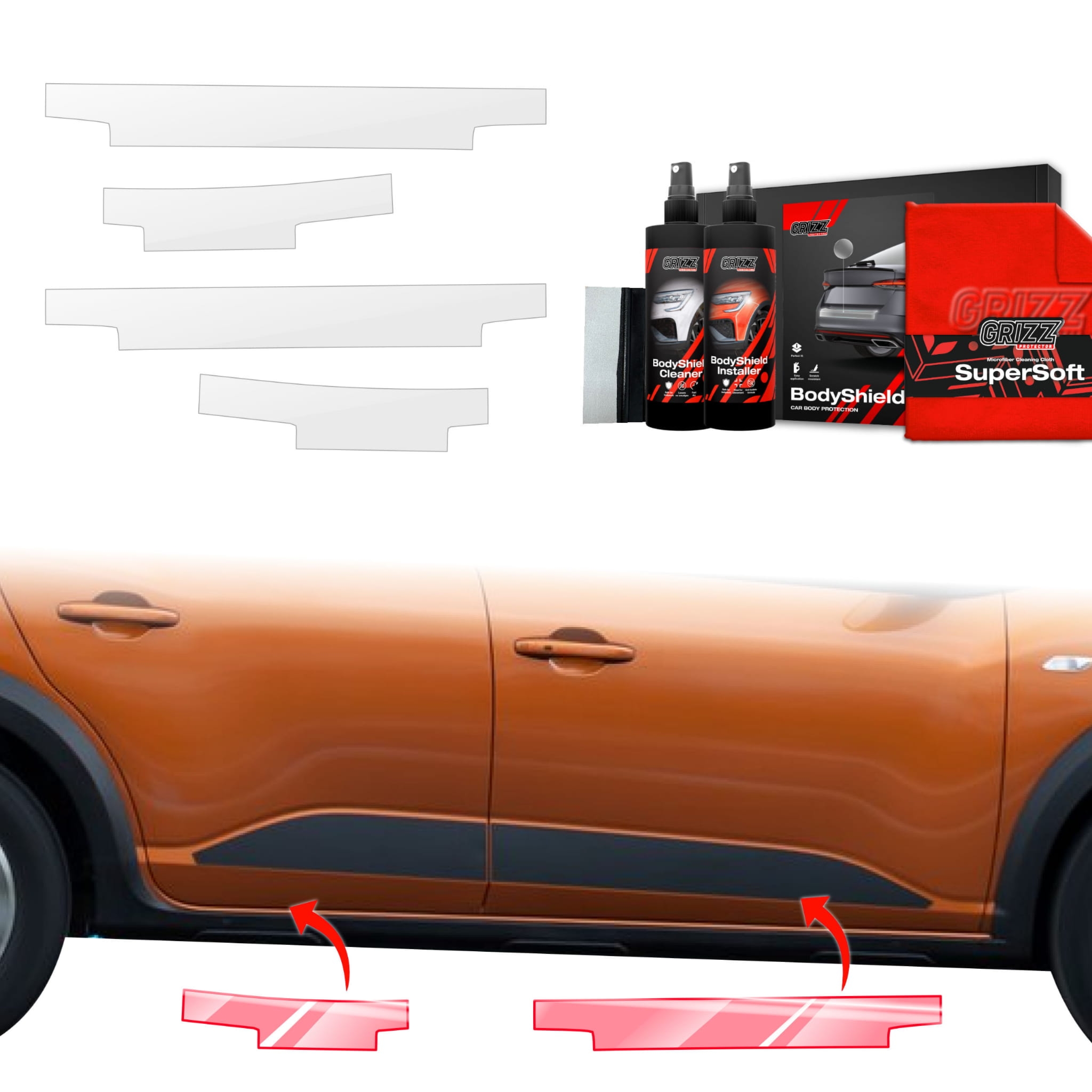 4w1 Folia ochronna Grizz Protector na progi do Dacia Sandero (2020-2026)