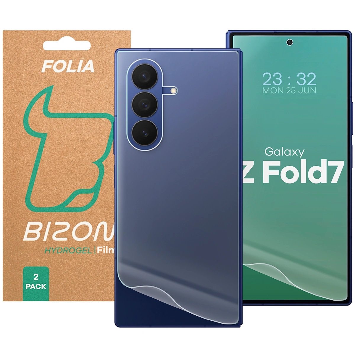 Folia hydrożelowa na tył i przód Bizon Film Hydrogel Pack do Galaxy Z Fold7