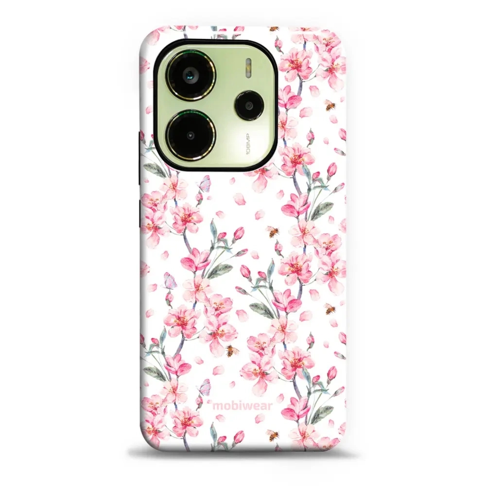 Etui ochronne do Xiaomi Redmi Note 14 4G, Mobiwear Elite Pro, japoński bukiet