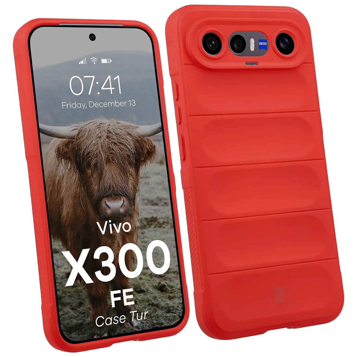 Pancerne etui Bizon Case Tur do Vivo X300 FE, czerwone