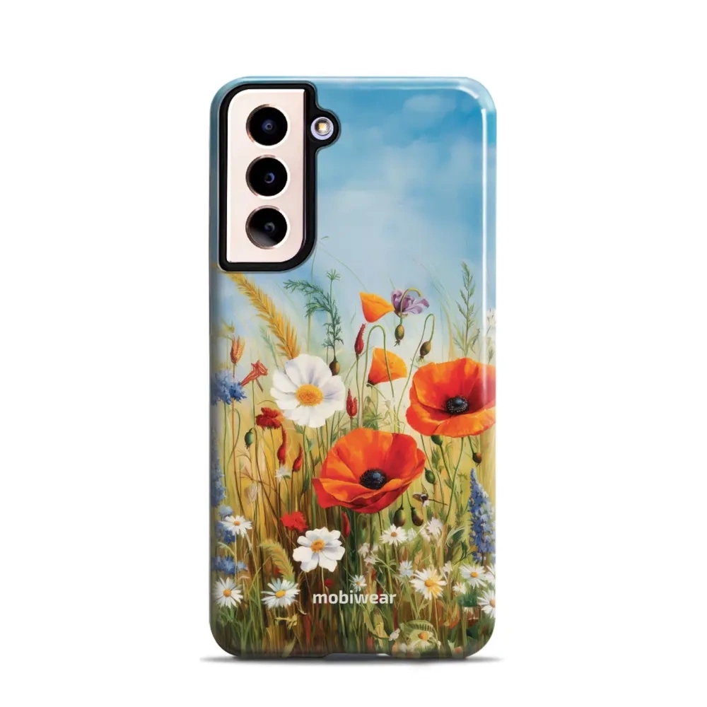 Etui ochronne do Galaxy S21, Mobiwear Elite Pro, łąkowe kwiaty