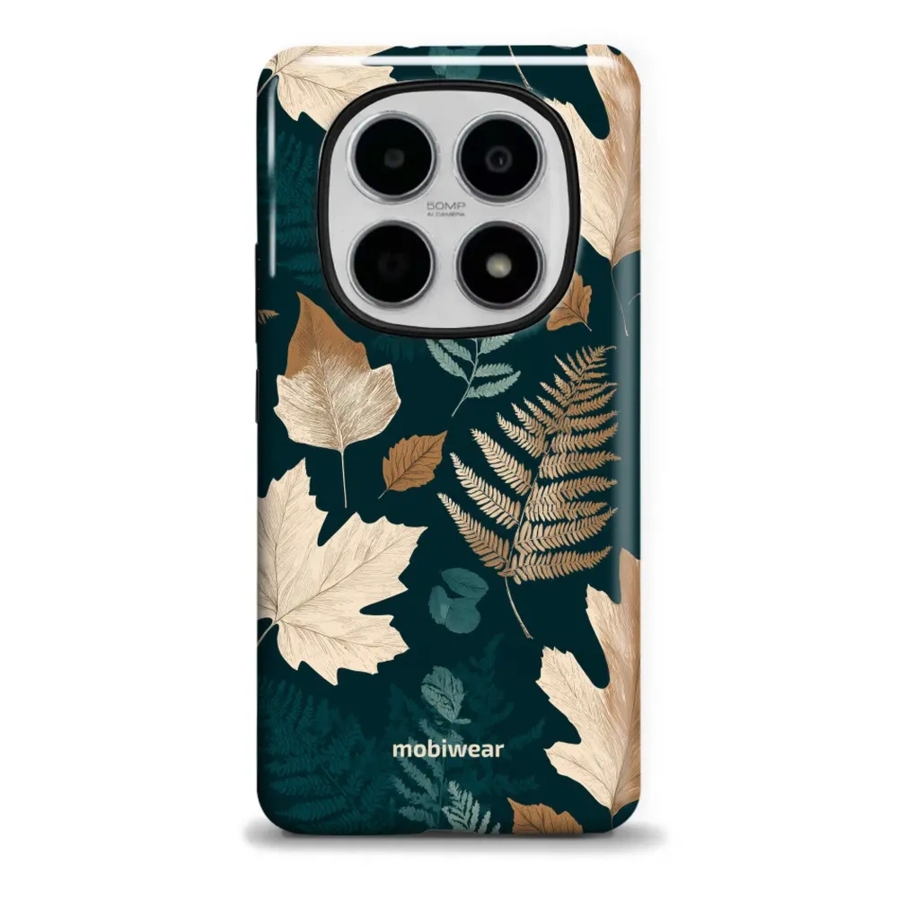 Etui ochronne do Xiaomi POCO M8 5G, Mobiwear Elite Pro, zielnik z liści i paproci