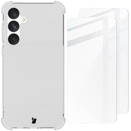 Image of Etui + 2x szkło Bizon Case Clear Pack do Galaxy A55 5G, przezroczyste