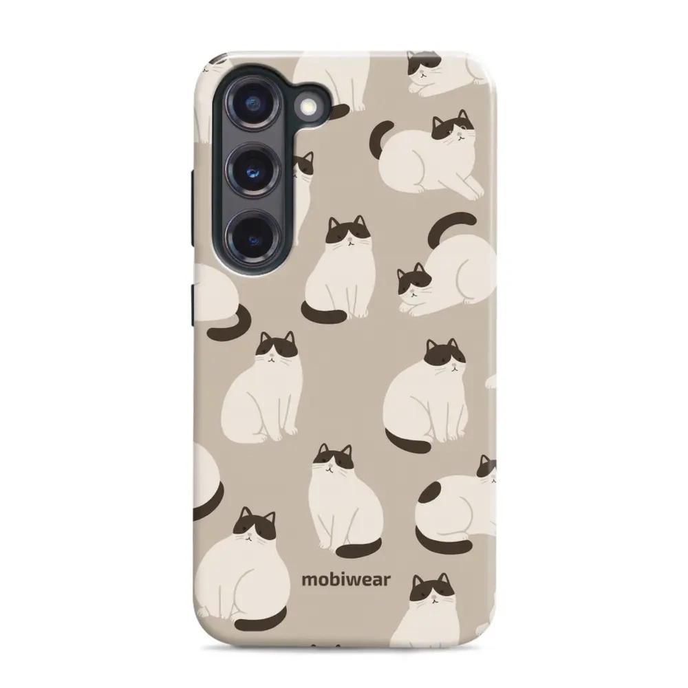 Etui ochronne do Galaxy S23 Plus, Mobiwear Elite Pro, kawa miau
