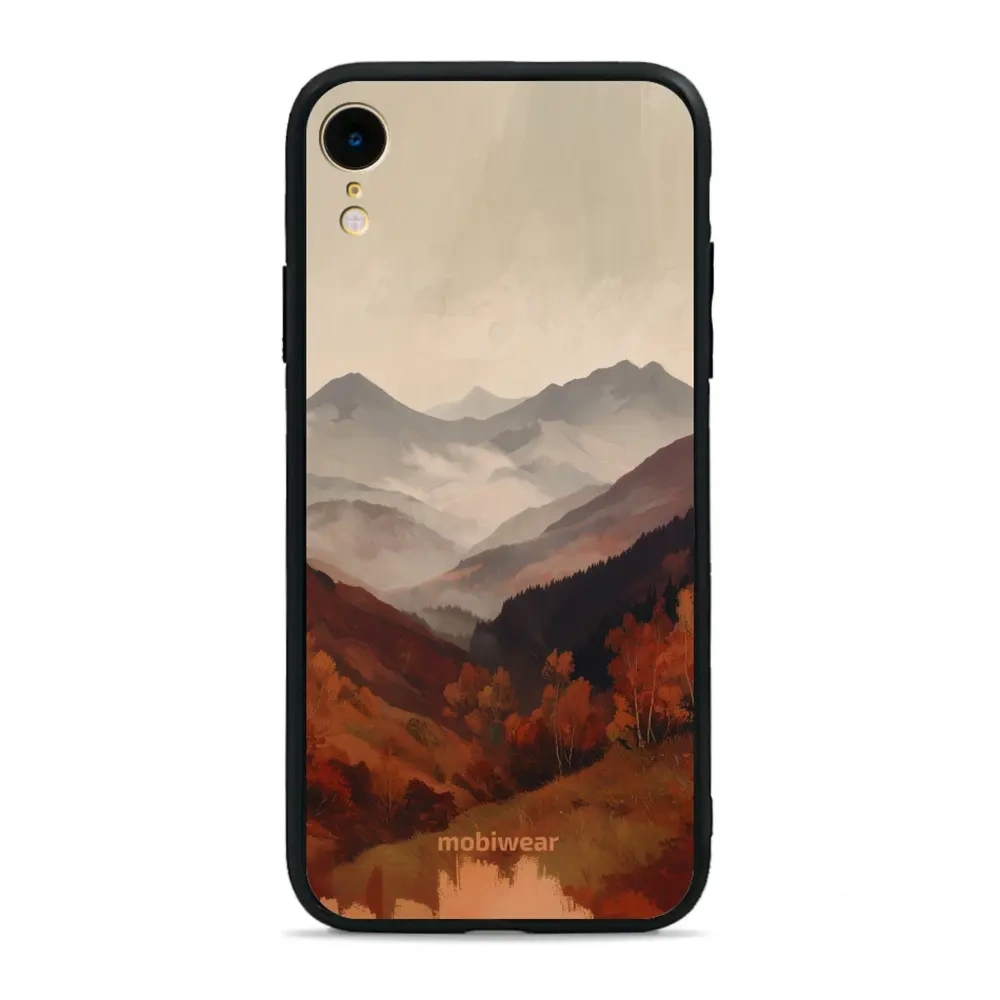 Etui ochronne do iPhone XR, Mobiwear Glossy Case, mglista dolina w górach