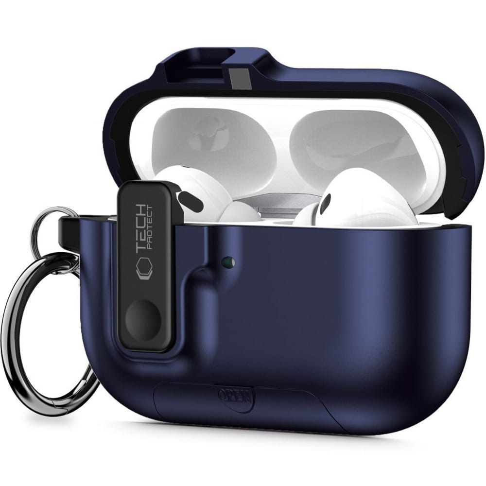 Etui Tech-Protect Slim Hook do Apple AirPods Pro 3, granatowe