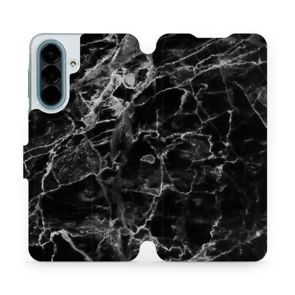 Etui z klapką do Galaxy A27 5G, Mobiwear Book, czarny marmur