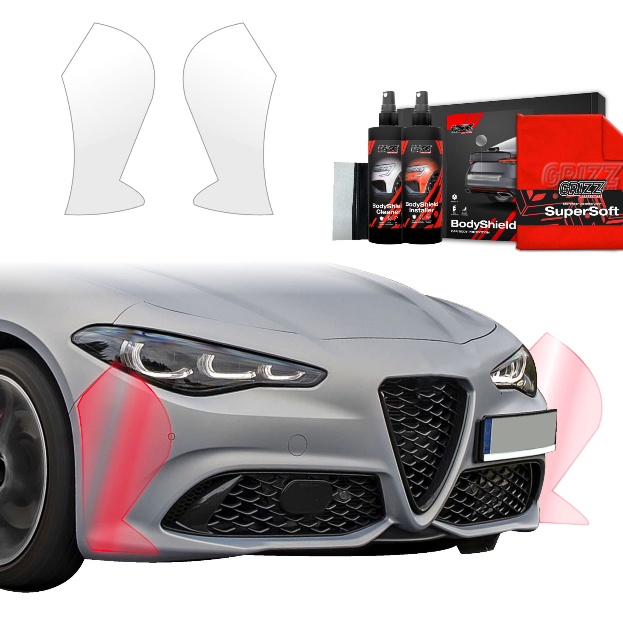 2w1 Folia ochronna Grizz Protector na zderzak do Alfa Romeo Giulia (2023-2026)