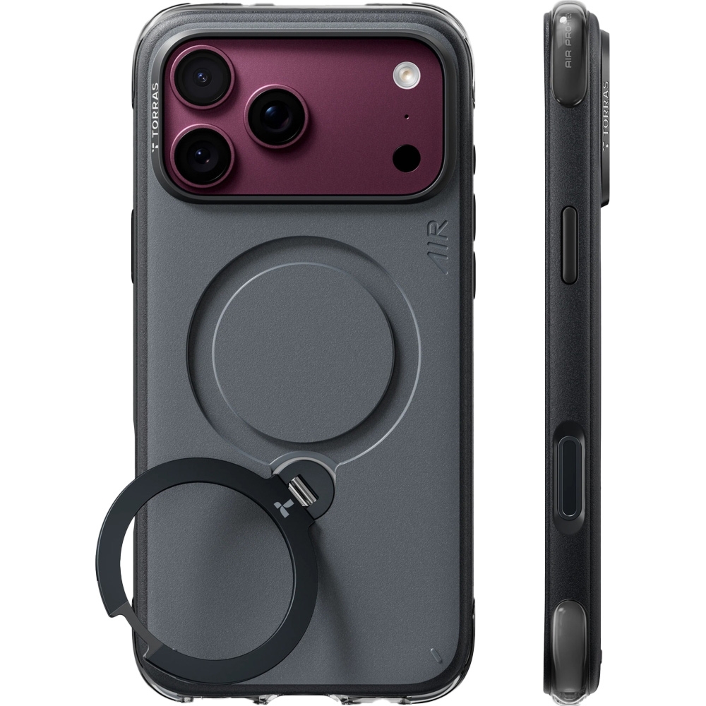 Etui z obrotową podstawką 180° Ostand Q3 Air Essential do MagSafe do iPhone 18 Pro / 17 Pro, czarne