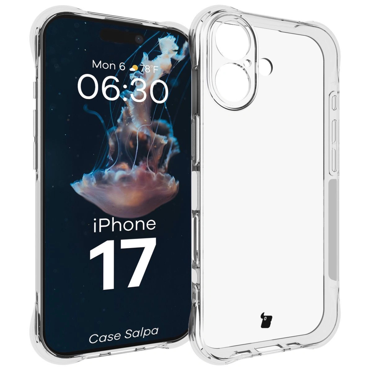 Elastyczne etui Bizon Case Salpa do iPhone 17, przezroczyste