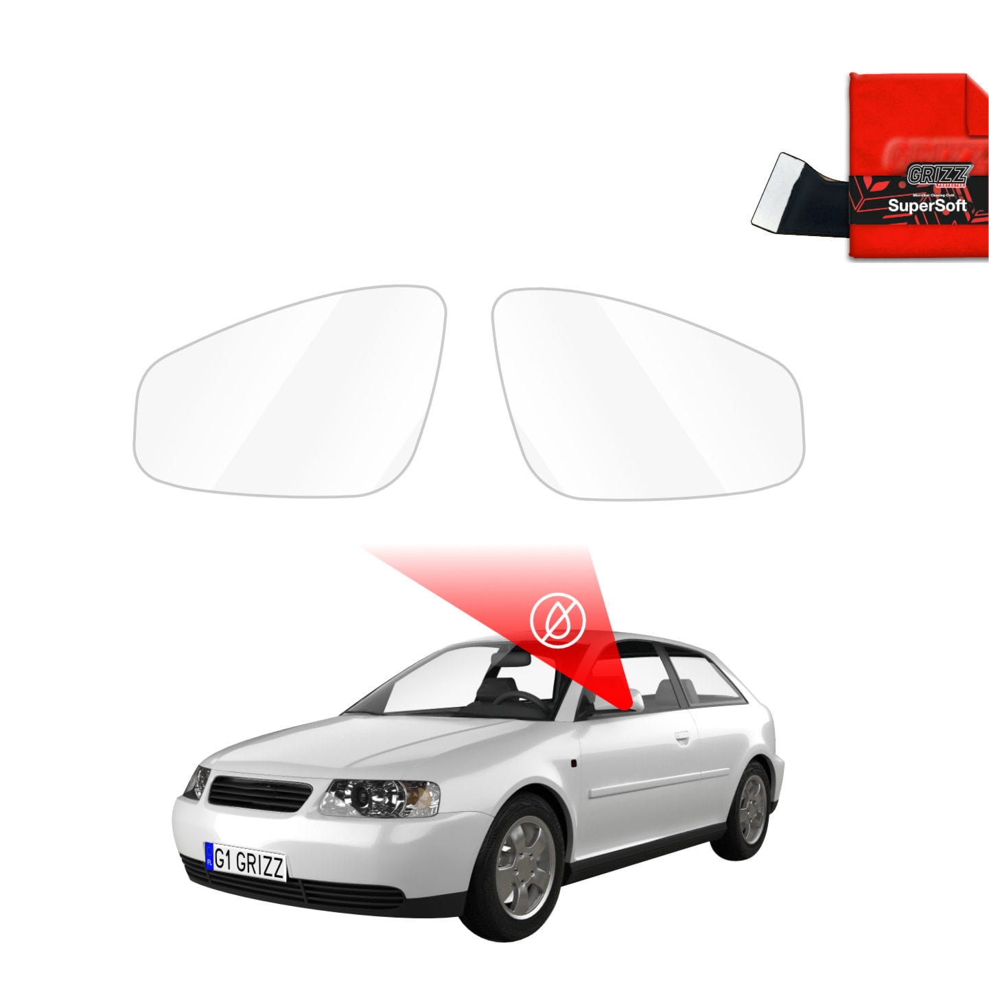 Folia przeciwdeszczowa Grizz Protector na lusterka do Audi A3 8L Hatchback 3D (1996-2003)