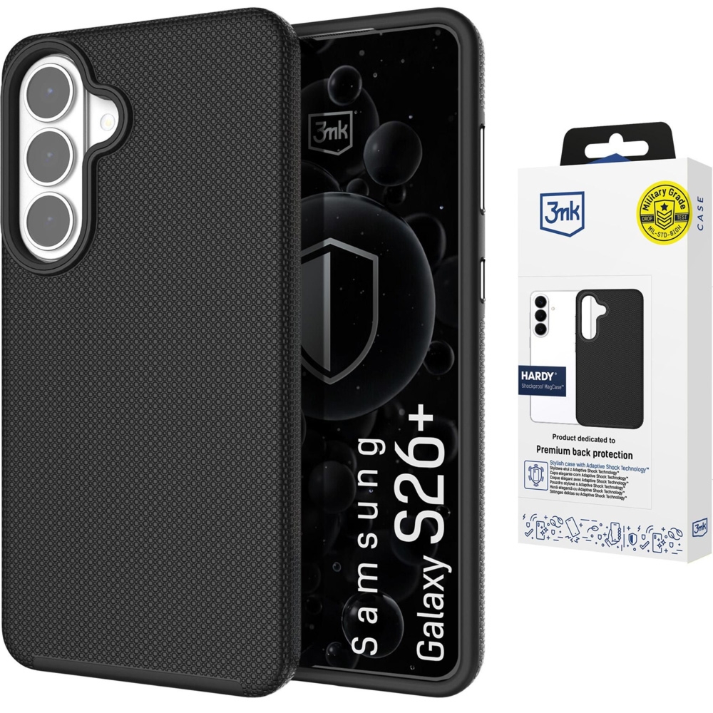 Etui 3mk Hardy Shockproof MagCase do MagSafe do Galaxy S26 Plus, czarne
