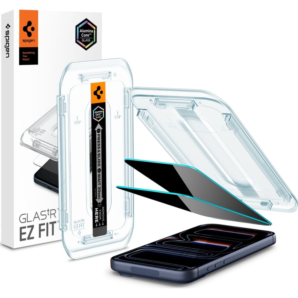 Szkło do etui + Aplikator Spigen Glas.tR Privacy EZ Fit 2-Pack (AC) do iPhone 17 Pro / 17 / 16 Pro