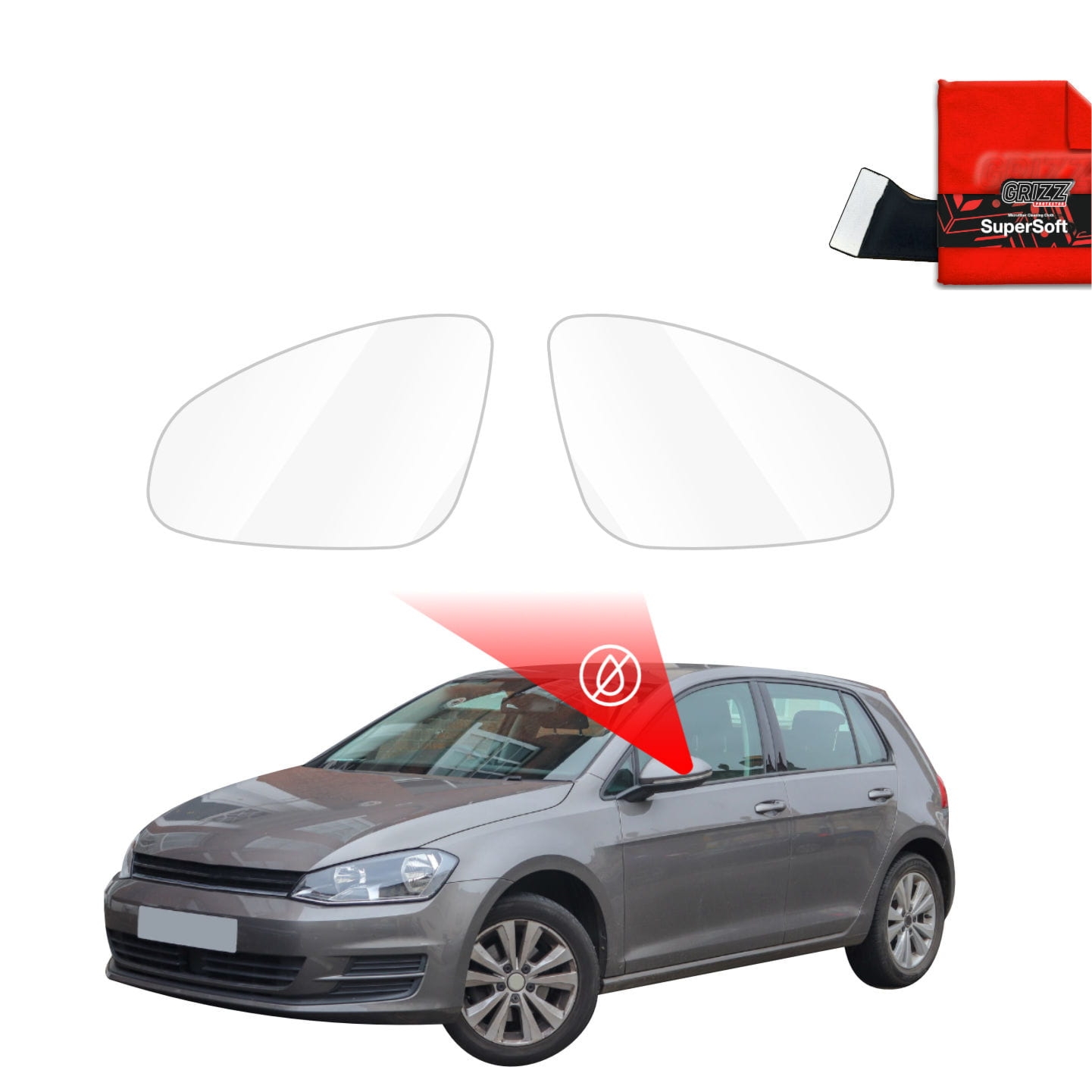 Folia przeciwdeszczowa Grizz Protector na lusterka do Volkswagen Golf 7 Hatchback 5D (2012-2020)
