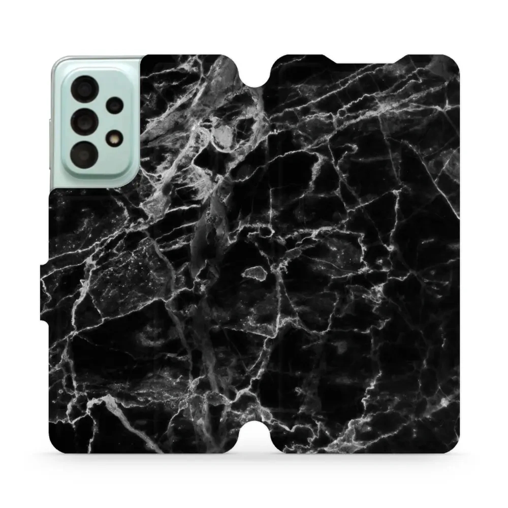 Etui z klapką do Galaxy A33 5G, Mobiwear Book, czarny marmur