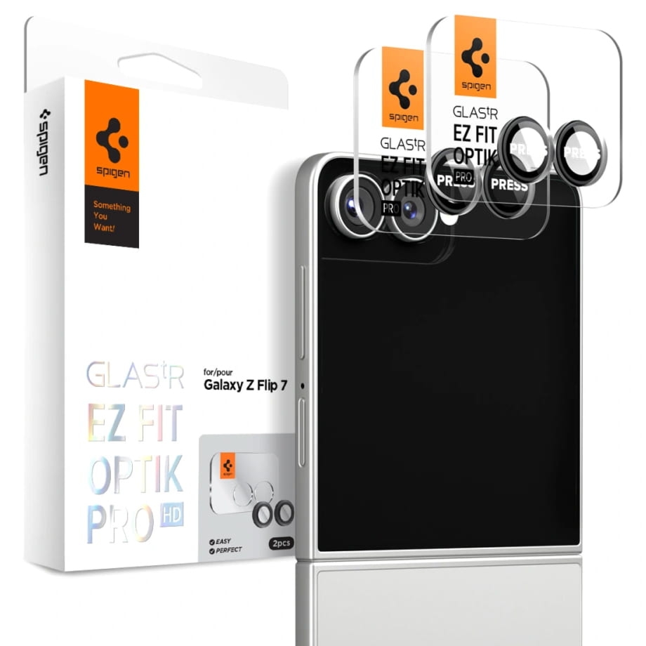 Szkło na aparat Spigen Glas.tR Ez Fit Optik Pro 2-Pack do Galaxy Z Flip7, czarne