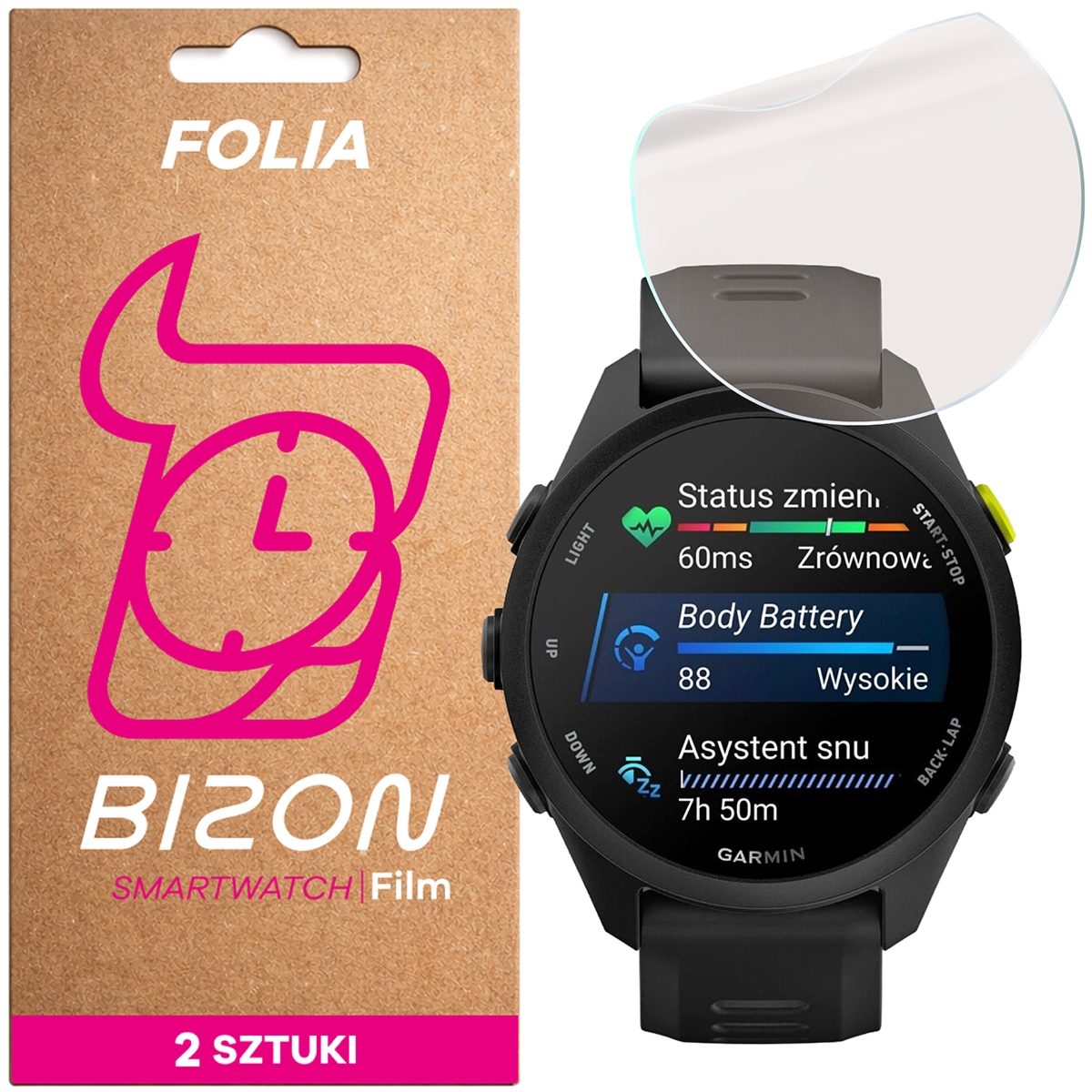 Folia matowa Bizon Watch Film Matte Duo do Garmin Forerunner 70, 2 sztuki