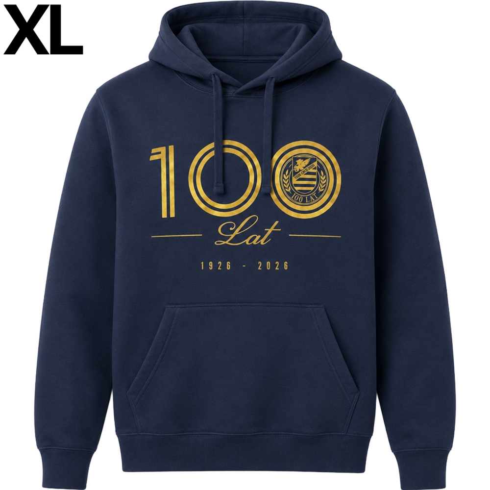 Bluza jubileuszowa z kapturem, hoodie, OKS „1926 OKS 2026”, granatowo-złota, XL