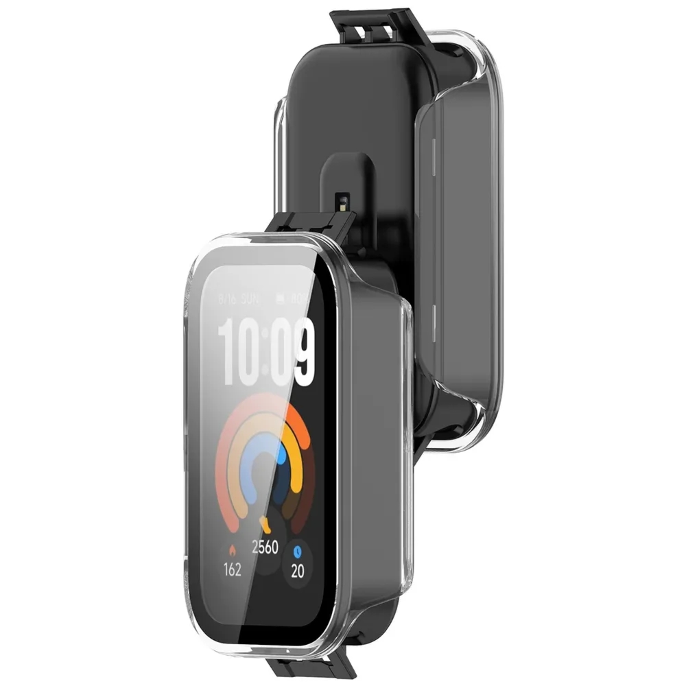 Etui ze szkłem do zegarka Bizon Case Watch Adamo do Xiaomi Smart Band 11 Active, przezroczyste