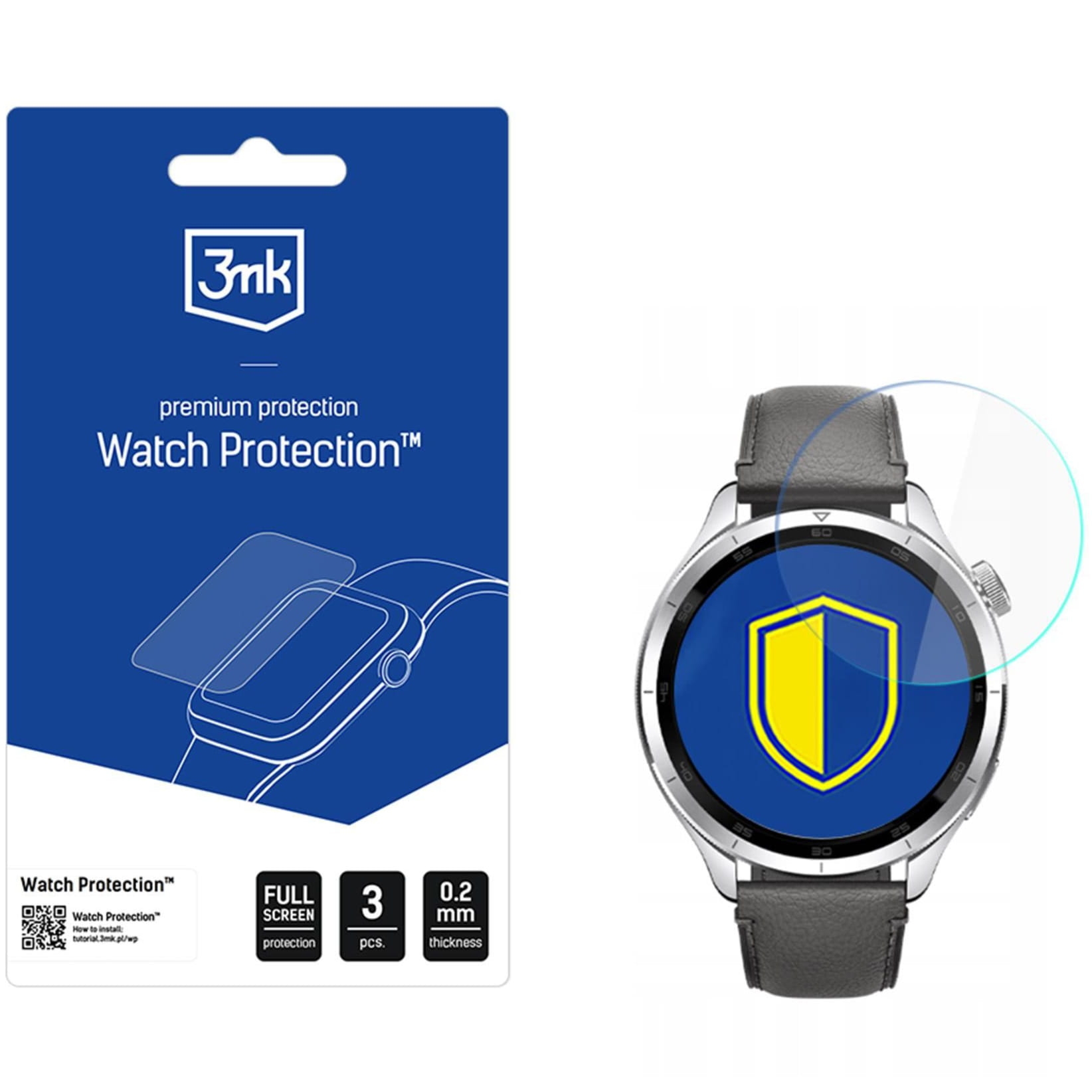 Szkło hybrydowe 3mk Watch Protection do Xiaomi Watch S4 47mm, 3 sztuki