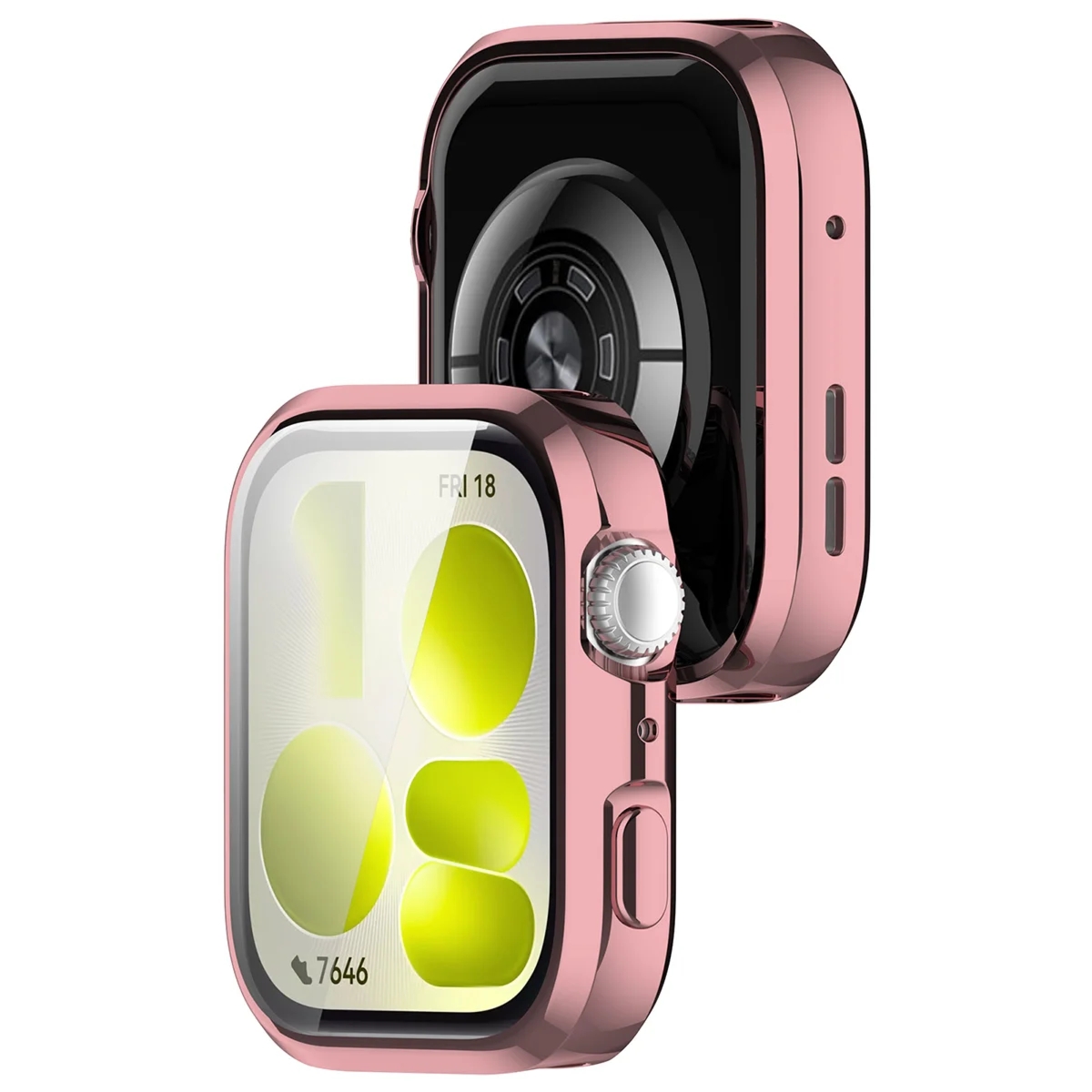 Etui z osłoną ekranu Bizon Case Watch Felipe do Huawei Watch Fit 5, różowe
