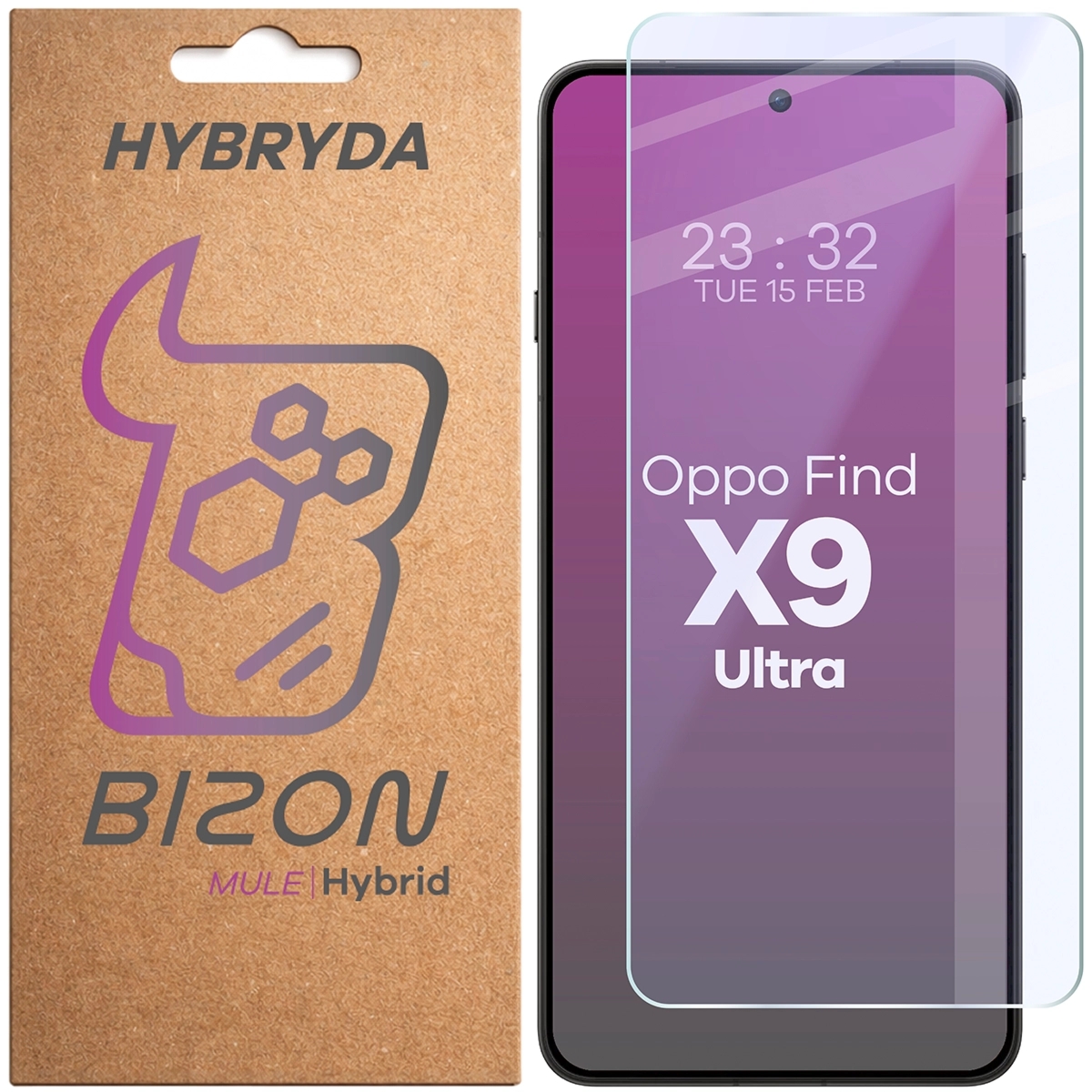 Elastyczne szkło hybrydowe Bizon Hybrid Mule do Oppo Find X9 Ultra
