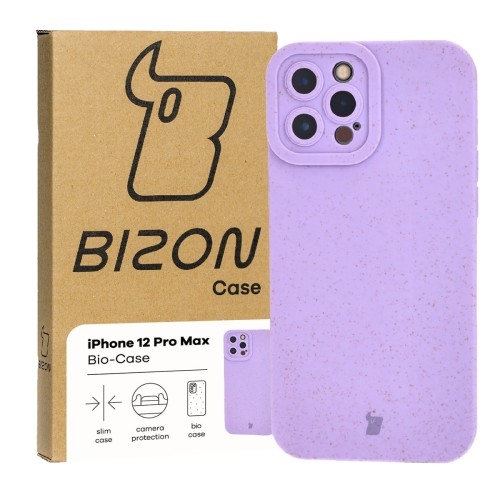 Image of Ekologiczne etui Bizon Bio-Case do iPhone 12 Pro Max, fioletowe