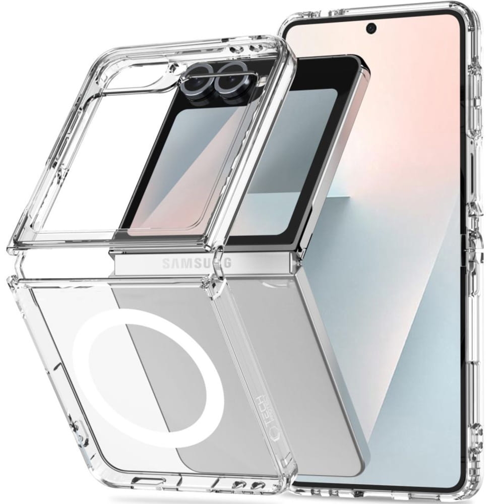 Etui Tech-Protect Flexair Hybrid do MagSafe do Galaxy Z Flip7 FE / 6, przezroczyste