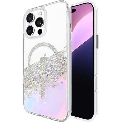 Image of Etui Case-Mate Karat Holographic Soap Bubble MagSafe do iPhone 16 Pro Max, przeroczyste, opalizujące z srebrnymi dodatkami