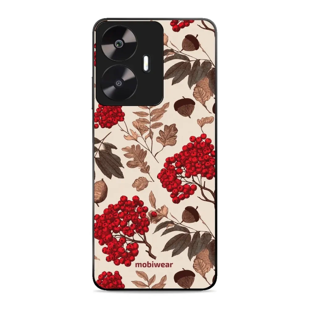 Etui ochronne do realme C55, Mobiwear Glossy Case, jarzębina na ecru
