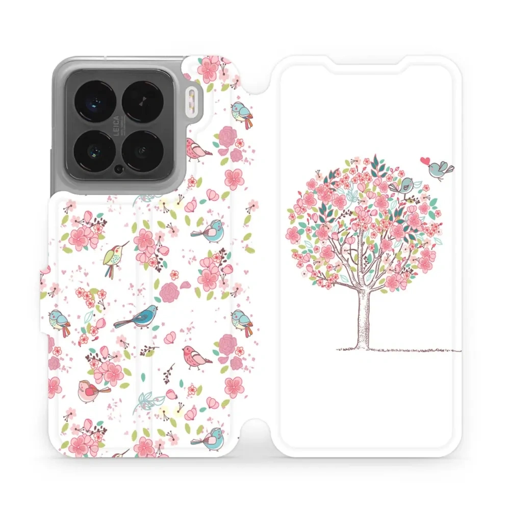 Etui z klapką do Xiaomi 15, Mobiwear Book, różowy gaj