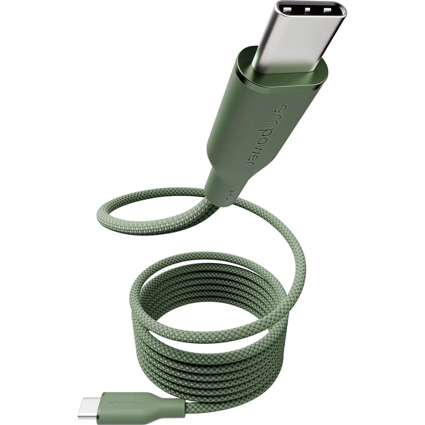 Kabel magnetyczny z oplotem USB-C – USB-C, Empower Magnetic 240W PD 3.1 EPR, QC5, 1.5 m, zielony