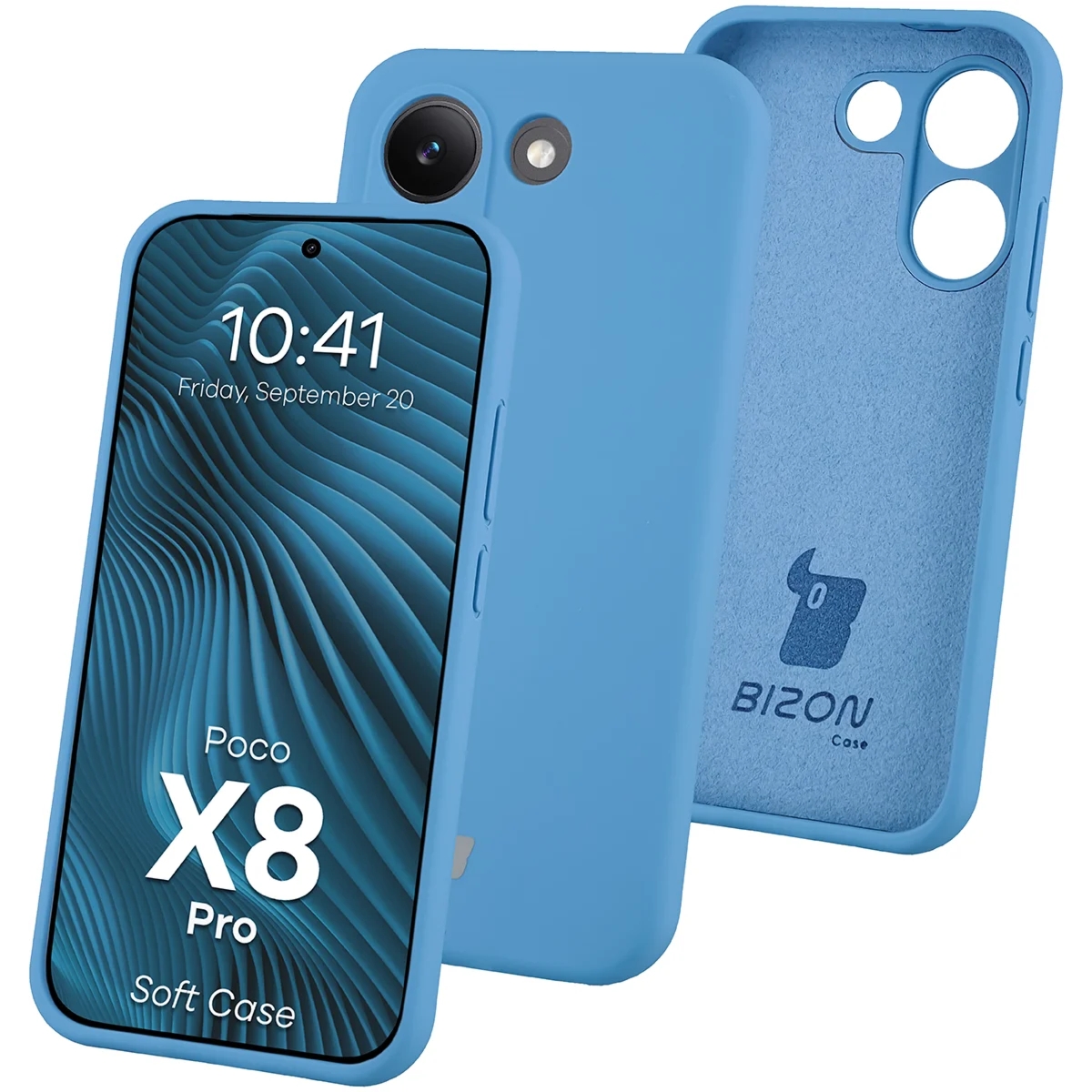 Silikonowe etui Bizon Soft Case do Xiaomi POCO X8 Pro, niebieskie