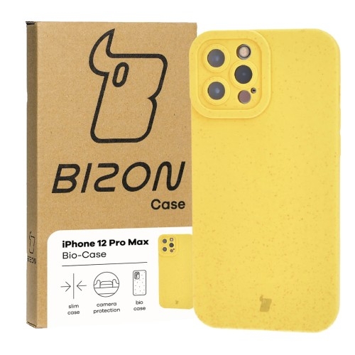 Image of Ekologiczne etui Bizon Bio-Case do iPhone 12 Pro Max, żółte