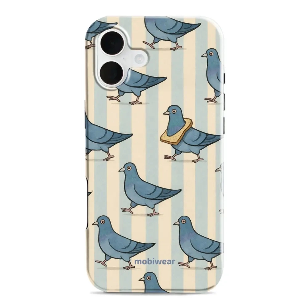 Etui ochronne do iPhone 16 Plus, Mobiwear Elite Pro, błękitne gołębie