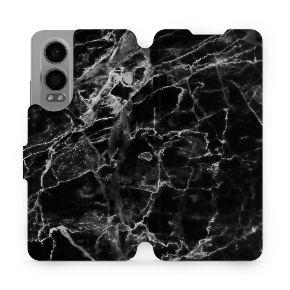 Etui z klapką do OnePlus Nord CE4 Lite 5G, Mobiwear Book, czarny marmur