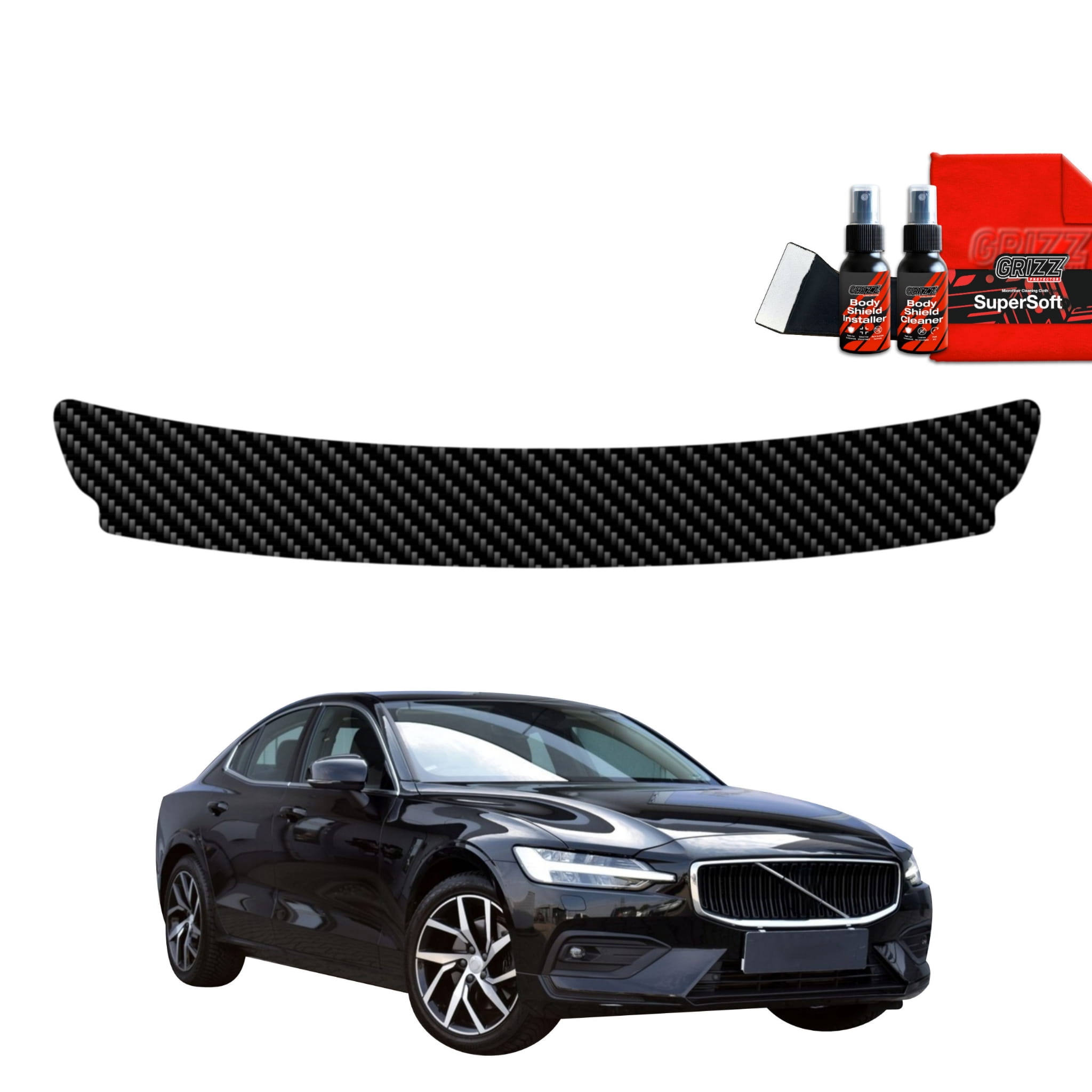 Folia karbonowa Grizz Protector na próg bagażnika do Volvo S60 3 Sedan 4D (2019-2024)