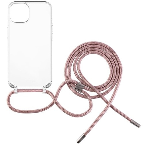 Image of Etui FIXED Pure Neck do iPhone 15, różowe