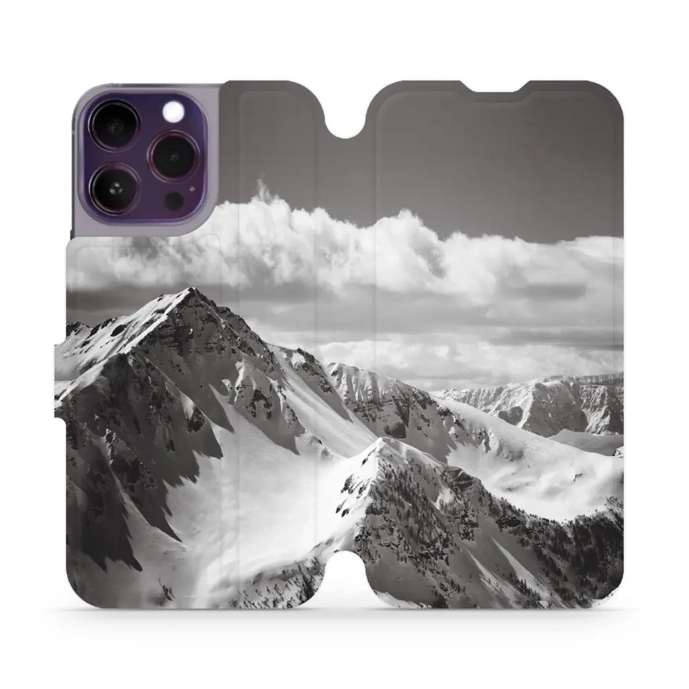 Etui z klapką do iPhone 14 Pro Max, Mobiwear Book, górski szczyt