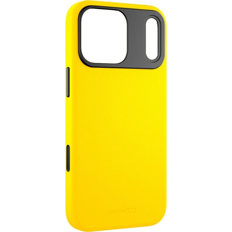 Etui YAXO Leather Gear Slim Case MagSafe do iPhone 17 Pro, żółte