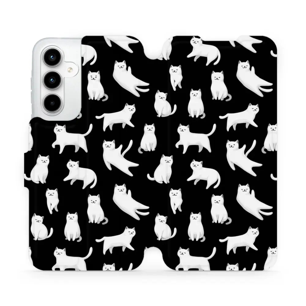 Etui z klapką do Galaxy A35 5G, Mobiwear Book, kotki luna