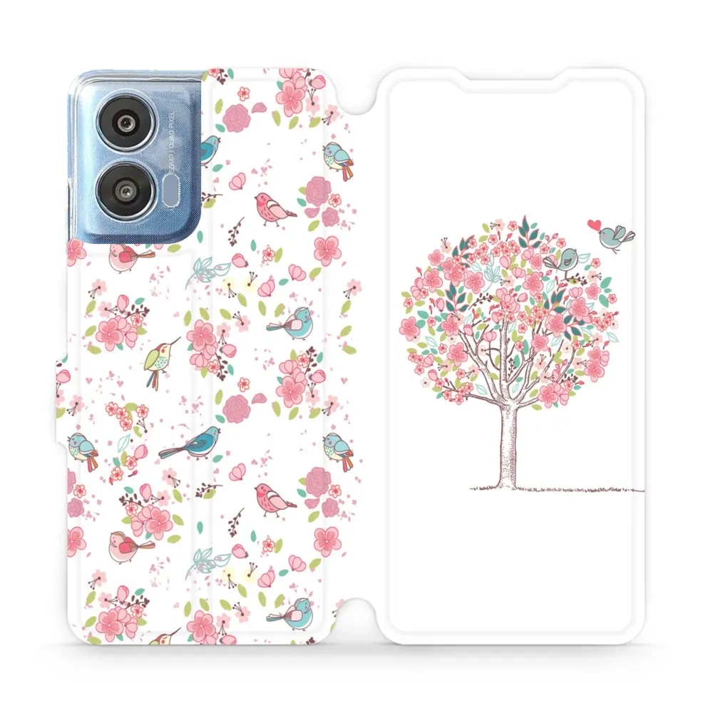 Etui z klapką do Motorola Moto G04, Mobiwear Book, różowy gaj