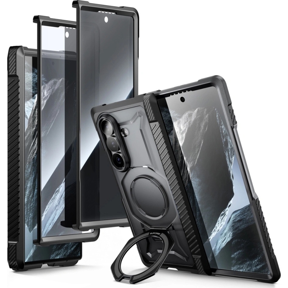 Etui pancerne Supcase UB Grip Mag 2-Set do MagSafe do Galaxy Z Fold8 Ultra, czarno-przezroczyste