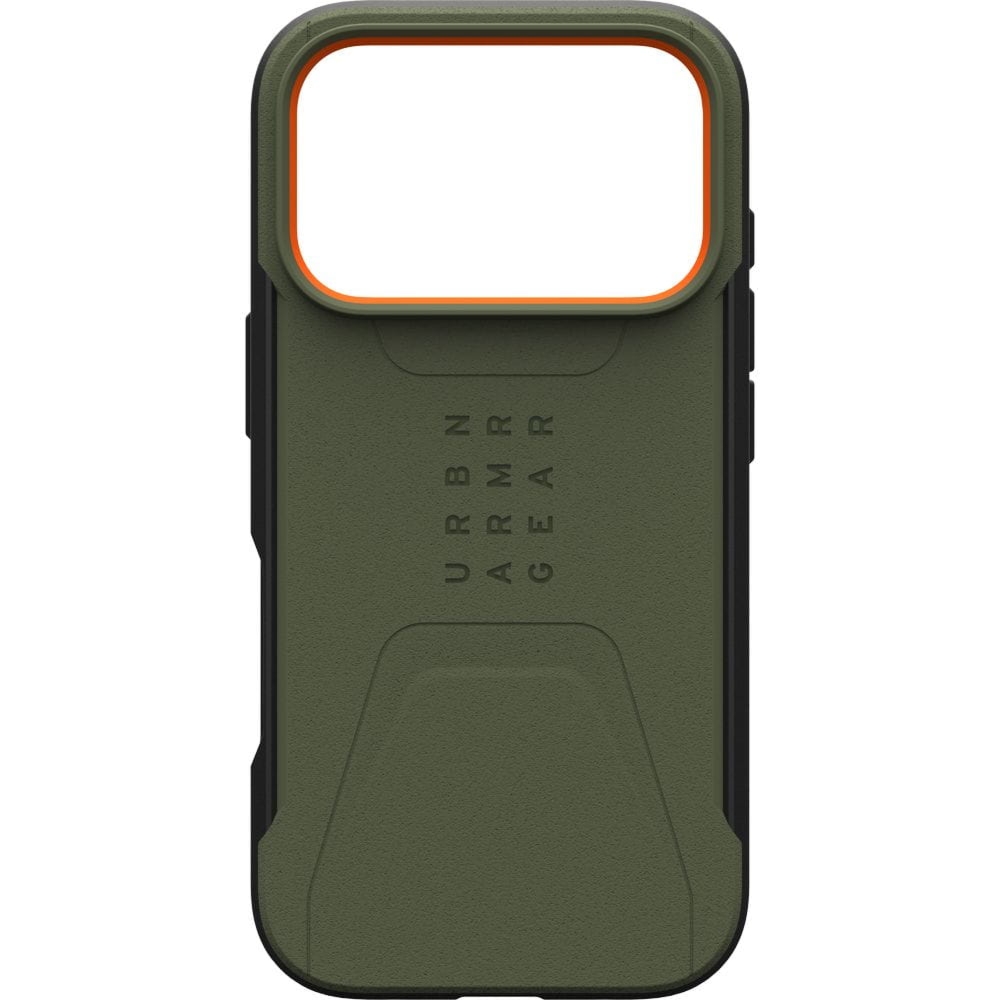 Etui pancerne UAG Civilian Mag do MagSafe do iPhone 18 Pro / 17 Pro, zielone z pomarańczowym