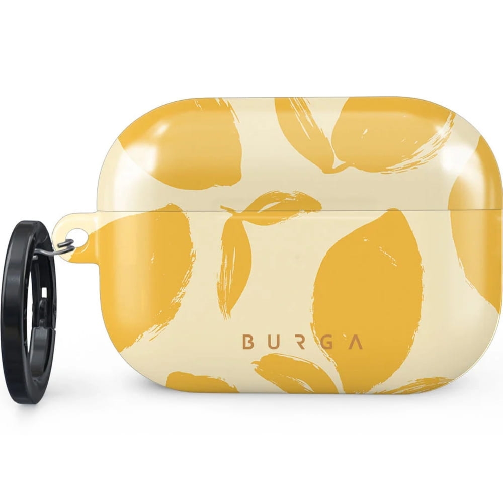 Etui Burga Lemon Tart do AirPods Pro 2, żółte z cytrynowym wzorem