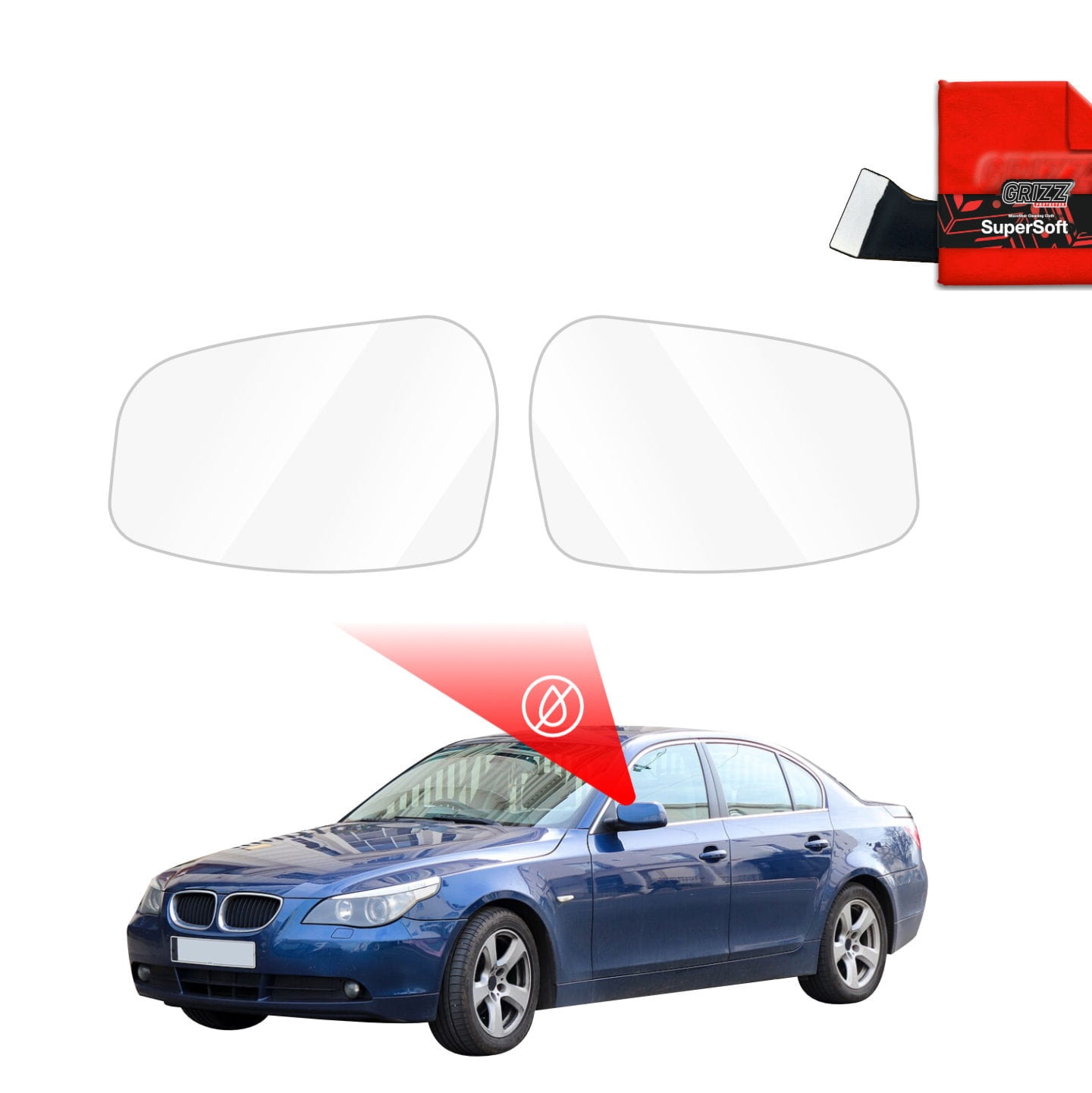 Folia przeciwdeszczowa Grizz Protector na lusterka do BMW 5 E60 Sedan PreLCI (2003-2007)