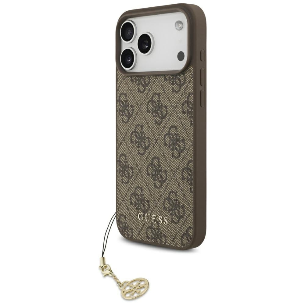 Etui Guess 4G Charms Collection do iPhone 17 Pro Max, brązowe